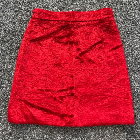 MSGM- Plush Red Velvet Skirt - Picture 1 of 4